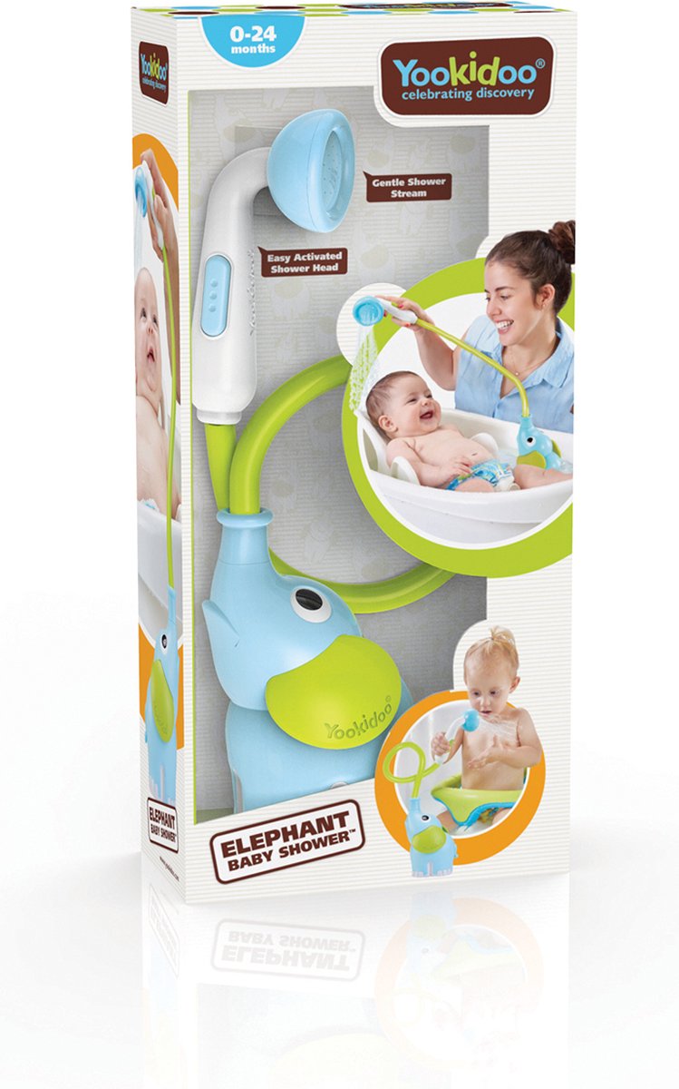 Yookidoo - Babydusche Elefant - hellblau/grün