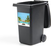 Container sticker Strand - Parasol - Palmboom - 40x40 cm - Kliko sticker