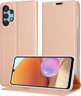 Cadorabo Hoesje geschikt voor Samsung Galaxy A32 4G in CLASSY ROSE GOUD - Beschermhoes met magnetische sluiting, standfunctie en kaartvakje Book Case Cover Etui