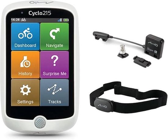 MIO Cyclo 215HC - Full Europe fiets navigatie - GPS - hartslagsensor -  cadanssensor | bol