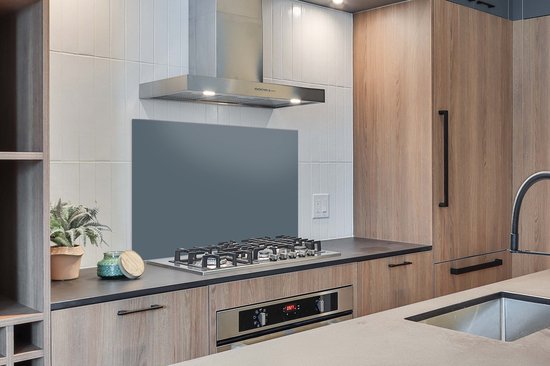 Spatscherm - Blauw - Effen - Achterwand keuken - Spatwand - Aluminium - 120x80 cm - Spatwand fornuis - Keuken accessoires