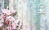 Flowers And The Birdcage Photo Wallcovering