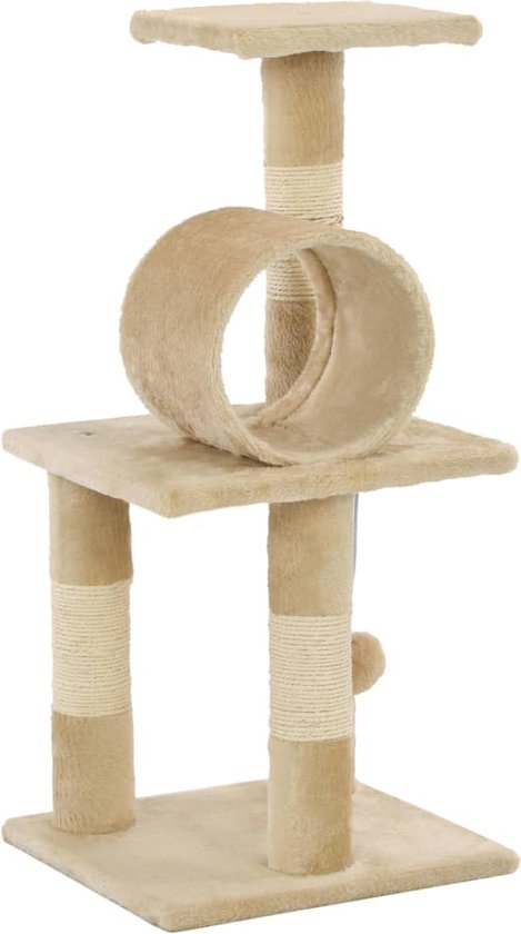 vidaXL Kattenkrabpaal met Sisal Krabpalen Wandmontage Beige Krabpaal Katten