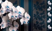 Flowers Floral Orchids Pattern Photo Wallcovering