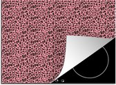KitchenYeah® Inductie beschermer 65x52 cm - Dierenprint - Roze - Panter - Kookplaataccessoires - Afdekplaat voor kookplaat - Inductiebeschermer - Inductiemat - Inductieplaat mat