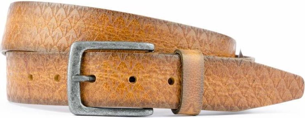 Belle ceinture pour homme avec une belle structure de couleur cognac |  bol.com