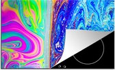 KitchenYeah® Inductie beschermer 78x52 cm - Vormen - Kleur - Kunst - Psychedelisch - Kookplaataccessoires - Afdekplaat voor kookplaat - Inductiebeschermer - Inductiemat - Inductieplaat mat