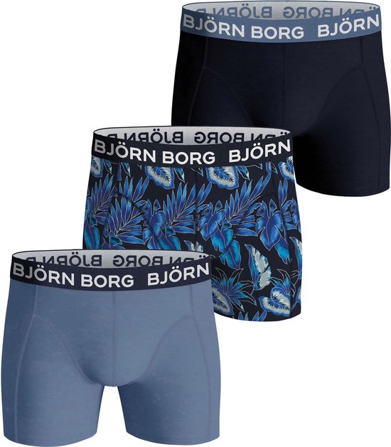 Björn Borg Boxershort Cotton Stretch - Onderbroeken - Boxer - 3 stuks - Heren - Maat S - Blauw