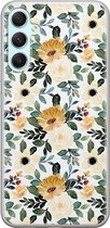 Leuke Telefoonhoesjes - Hoesje geschikt voor Samsung Galaxy A34 - Lovely flowers - Soft case - TPU - Bloemen - Geel