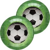 Santex voetbal thema feest wegwerpbordjes - 20x stuks - 23 cm - EK/WK themafeest