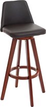 Barkruk MCW-C43, barkruk counter stool, hout imitatieleer draaibaar ~ bruin
