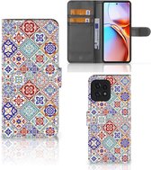Book Case met foto Motorola Edge 40 Pro GSM Hoesje Tiles Color