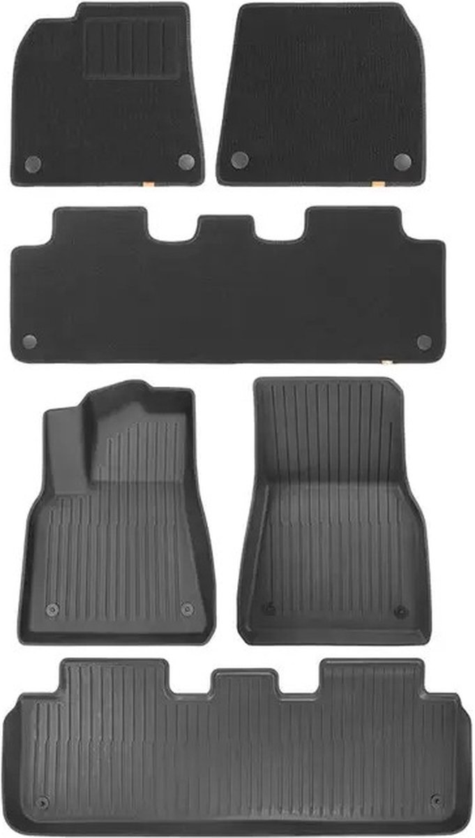 Baseus TSpace Vloermatten set voor Tesla Model Y 9delige set