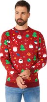OppoSuits Festivity Red - Heren Sweater - Kerst Trui - Rood - Maat L