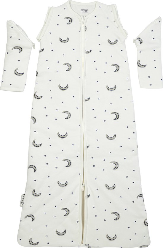 Meyco Baby Slaapzak Winter Moon - afritsbare mouwen - indigo - 90cm - winterslaapzak van Meyco — afbeelding 5