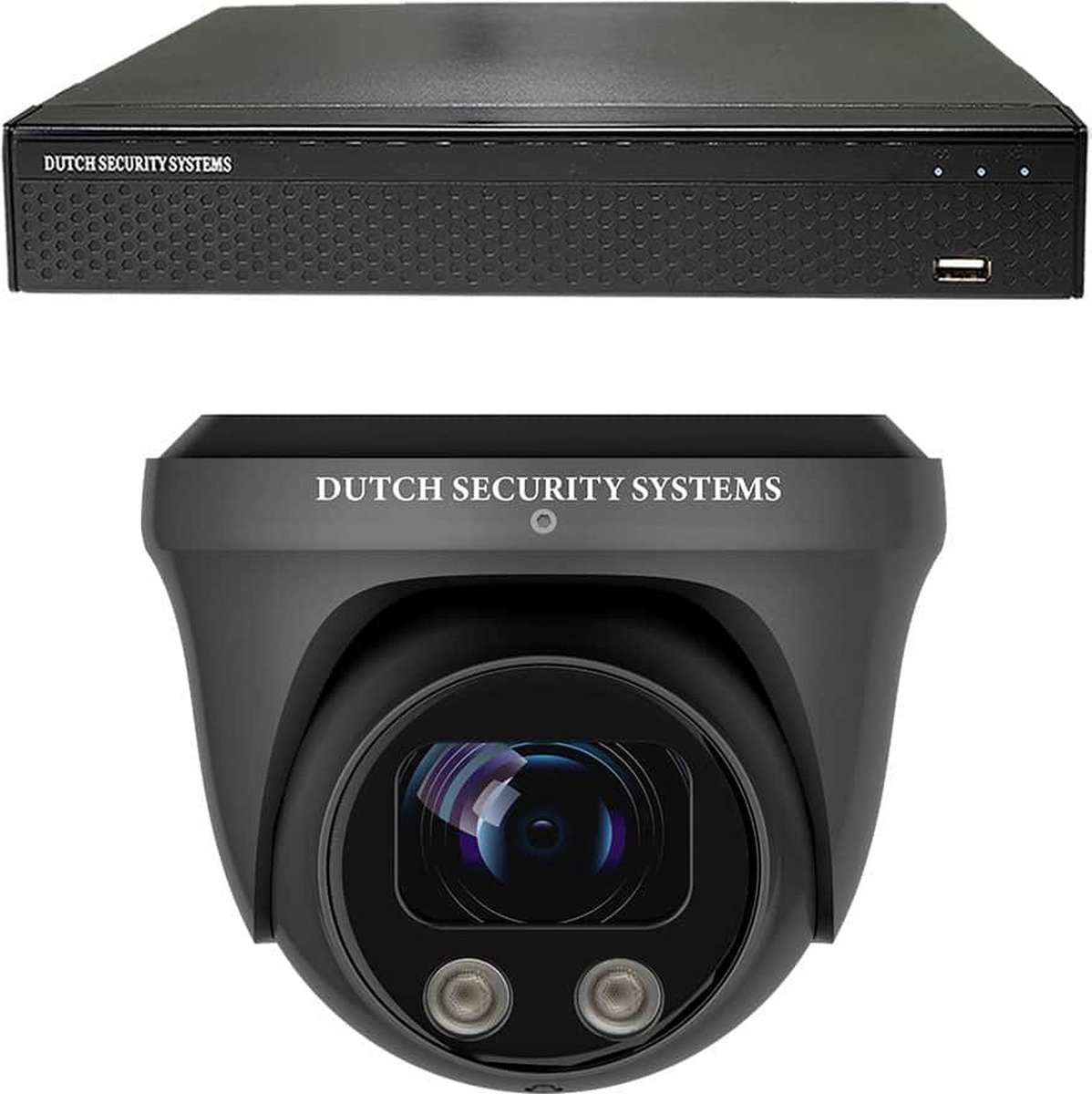 Draadloze Beveiligingscamera Set - 1x PRO Dome Camera - UltraHD 4K - Sony 8MP - Zwart - Buiten & Binnen - Met Nachtzicht - Incl. Recorder & App