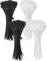 Colliers de serrage en polyamide, Tie Rips, noir+blanc 200x2,5 mm / 400 pièces