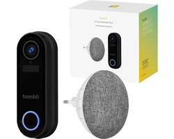 Hombli Slimme Deurbel 2 – 1080p Video Deurbel en Chime Promopakket, Tweewegsgesprek, Bewegingsdetectie, MicroSD en Cloudopslag – Zwart