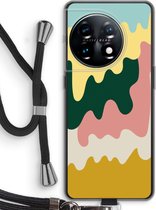 Case Company® - Hoesje met koord geschikt voor OnePlus 11 hoesje met Koord - Baar B - Telefoonhoesje met Zwart Koord - Bescherming aan alle Kanten en Over de Schermrand