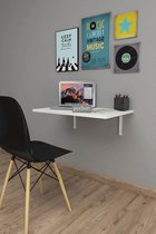Pochon Home - Inklapbare Bureau - Wit - Industrieel - 72x45 - Tafel - Werktafel - Compact
