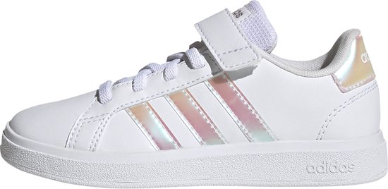 adidas Sportswear Grand Court Lifestyle Court Elastic Lace and Top Strap Shoes - Kinderen - Wit- 28