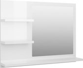 vidaXL Miroir de salle de bain Blanc brillant 60 x 10,5 x 45 cm Aggloméré