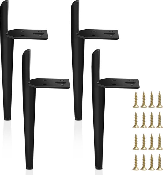 Stoelpoten Meubelpoten Keuken voetstuk Base ondersteuning metalen ijzeren tafelpoten ladenkast 13CM Zwart
