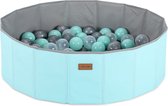 "Ballenbak voor Baby's en Kinderen - Blauwe Speelzone - 150 Kleurrijke Ballen (Blauw, Zilver & Transparant)"