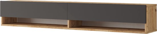 TV Kast Calista - TV Meubel - TV meubel - 2 Opbergvakken - 180x31,5x29,5cm - Houtkleurig en Antraciet - Sierkast