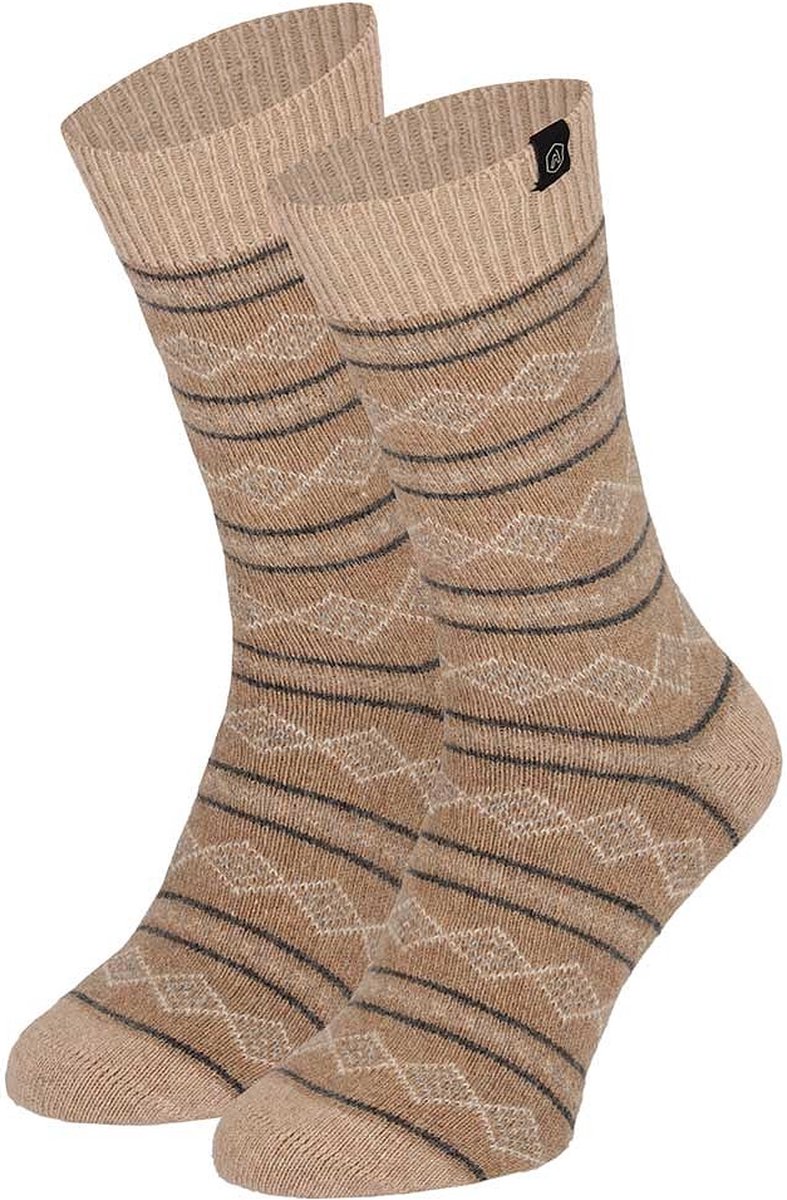 Apollo - Huissokken Heren - Natural Wol - Fashion - Beige - Maat 39/42 - Wollen sokken heren