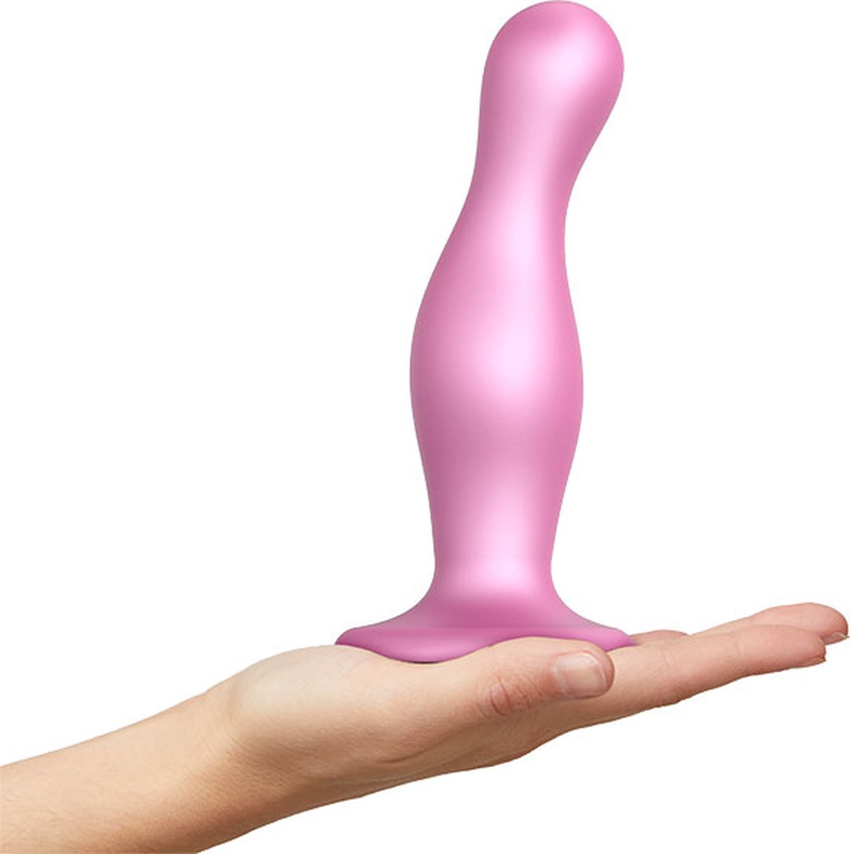 Goedkoopste Strap-On-Me - Dildo Plug Curvy Metallic Sugar Pink S