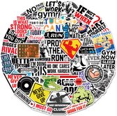 50 stuk fitnessruimte gym sportschool Cartoon stickers voor kinderen en volwassenen Beloningsstickers Journal Laptop Telefoon Stickers