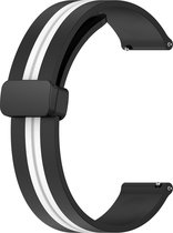 Bracelet en Siliconen - adapté pour Garmin Venu/Venu 2 Plus/Venu SQ/Venu SQ 2/Forerunner 55/245/645 - noir et blanc