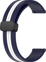 Bracelet en Siliconen - Compatible avec Huawei Watch GT 2 42mm/GT 3 42mm/GT 3 Active 42mm/GT 3 Pro 43mm/GT 3 Elegant - Bleu Foncé Blanc