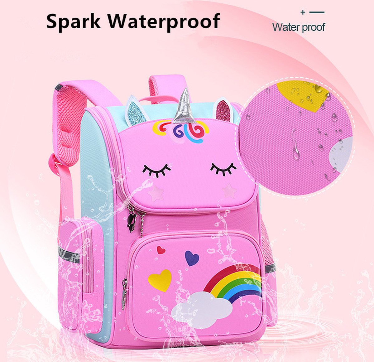 Joya Kids® Eenhoorn Rugzak | Rugtas Meisje | Unicorn Backpack | Paarse tas meisjes | Large | Groot | vanaf groep 3 – foto 2