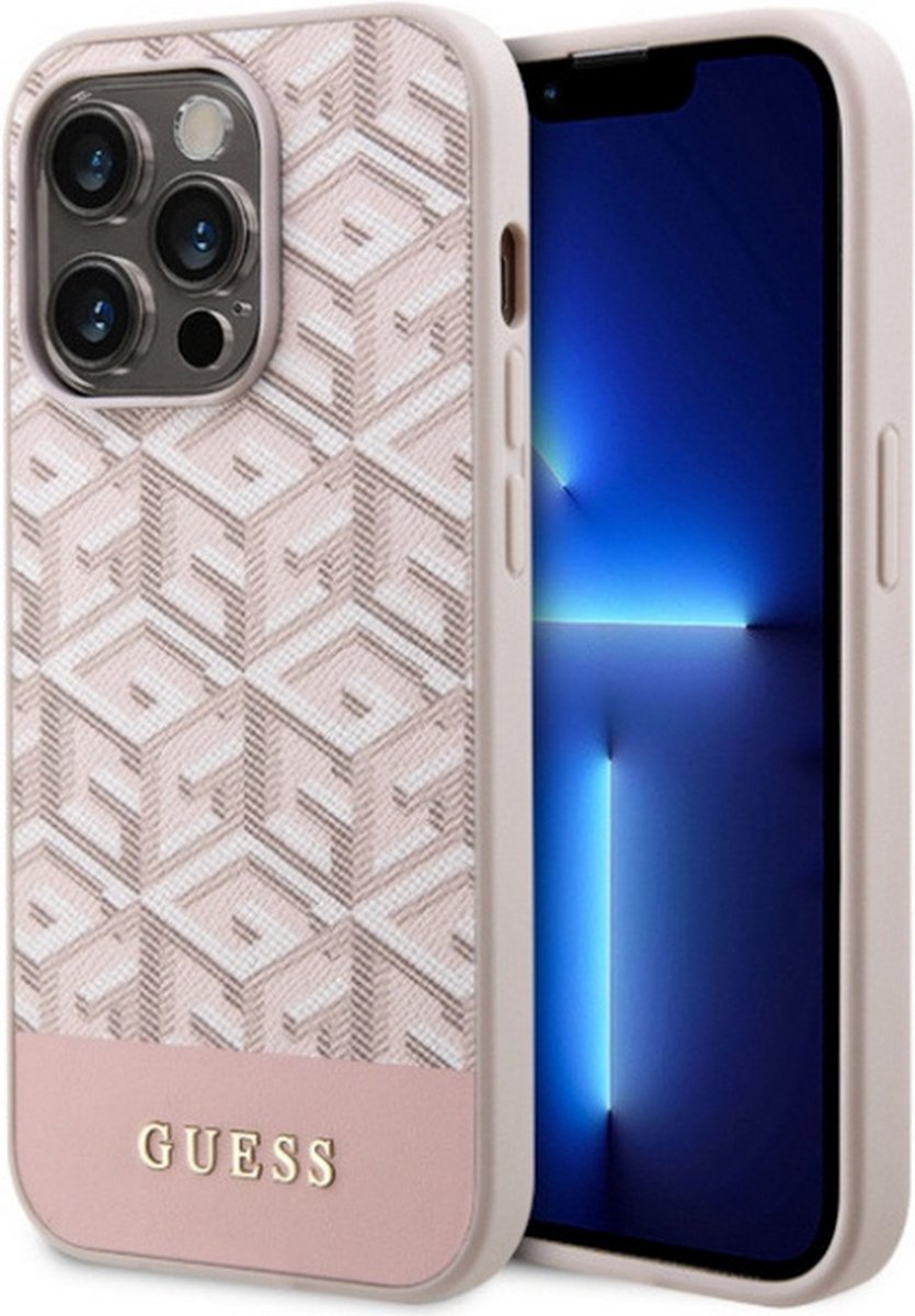 Guess G-Cube Back Case (MagSafe Compatible) - Geschikt voor Apple iPhone 13 Pro (6.1") - Roze