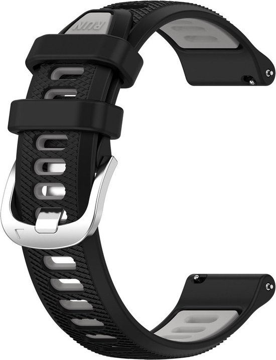 Bracelet en Siliconen - adapté pour Garmin Venu 2 et Vivoactive 4 - noir-gris