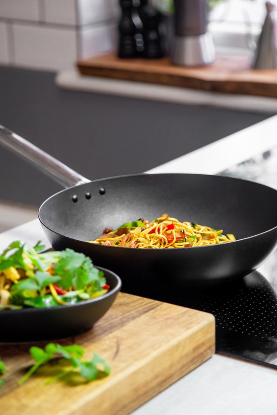 MasterClass Professional Non-Stick Wok Made of Carbon Steel