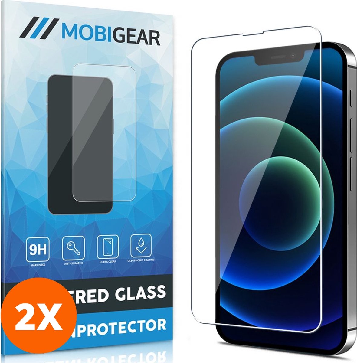 Mobigear Screenprotector geschikt voor Apple iPhone 13 Pro Max Glazen | Mobigear Screenprotector - Case Friendly (2-Pack)