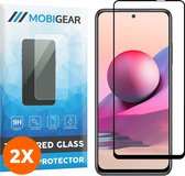 Mobigear Screenprotector geschikt voor Xiaomi Redmi Note 10S Glazen | Mobigear Premium Screenprotector - Case Friendly - Zwart (2-Pack)