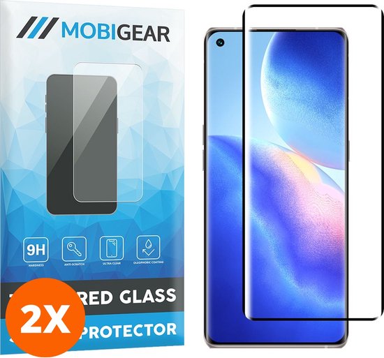 Mobigear - Screenprotector geschikt voor OPPO Find X3 Neo Glazen | Mobigear Premium Screenprotector - Case Friendly - Zwart (2-Pack)