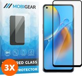 Mobigear Screenprotector geschikt voor OPPO A74 4G Glazen | Mobigear Premium Screenprotector - Case Friendly - Zwart (3-Pack)