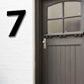 Huisnummer Zwart acryl - Cijfer 7 - Hoogte 30cm (blinde bevestiging)