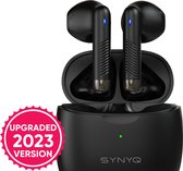 Synyq ProX Earbuds - Draadloze Oordopjes - IPX5 Waterdicht - 30 uur Afspeeltijd - Bluetooth Oordopjes - Draadloze Oortjes - Geschikt voor Apple & Android - Black Friday 2023 - Zwart