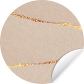 WallCircle - Muurstickers - Behangcirkel - Goud - Glitter - Abstract - Luxe - ⌀ 30 cm - Muurcirkel - Zelfklevend - Ronde Behangsticker