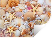 Stickers muraux - Film autocollant - Coquillages - Perles - Étoiles de mer - Plage - 80x60 cm - Film adhésif - Stickers muraux chambre enfant - Papier peint autocollant - Papier peint autocollant - Film autocollant