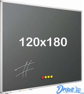Krijtbord PRO - Magnetisch - Schoolbord - Eenvoudige montage - Geëmailleerd staal - Grijs - 120x180cm -