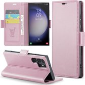 Samsung Galaxy S23 Ultra Hoesje - HyperCase Book Cover Leer Rose