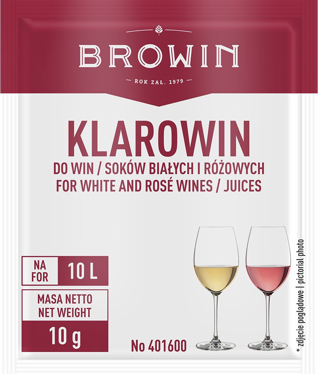 Browin - Serie Klarowin - Klaringsmiddel - Bentonit - Voor Witte en Rosé Wijnen