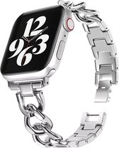Bracelet de montre en acier de luxe Strap-it - convient pour Apple Watch séries 1/2/3/4/5/6/7/8/SE - argent - Bracelet à maillons pour iWatch taille 38 mm 40 mm 41 mm - Taille : 38 - 40 - 41mm